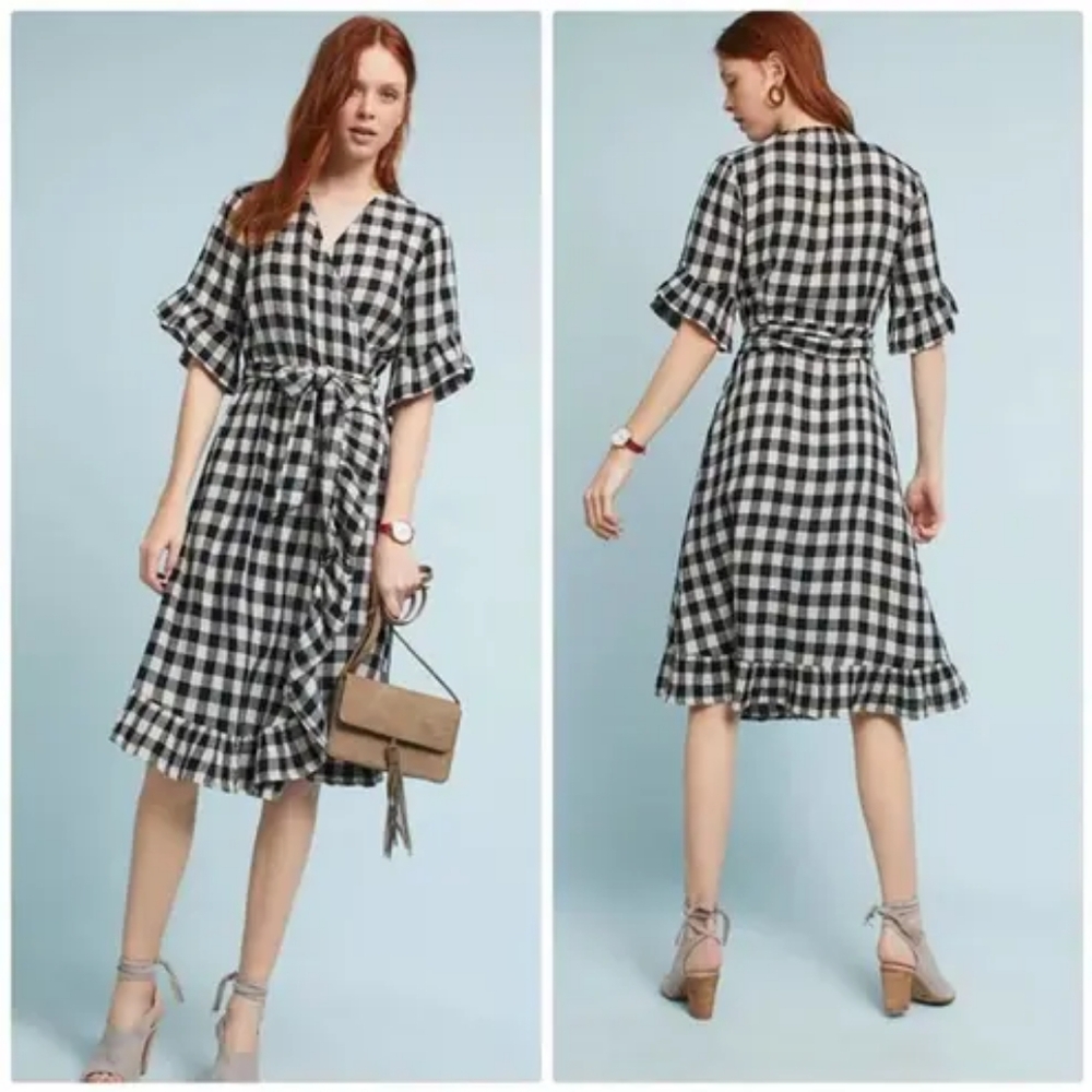 Anthropologie NWT Isabella Sinclair Plaid Wrap Dress